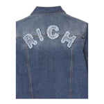 John Richmond Giubbino In Denim Tinta Unita con Stampa per Bambino RBP25156GB BLU JOHN RICHMOND 