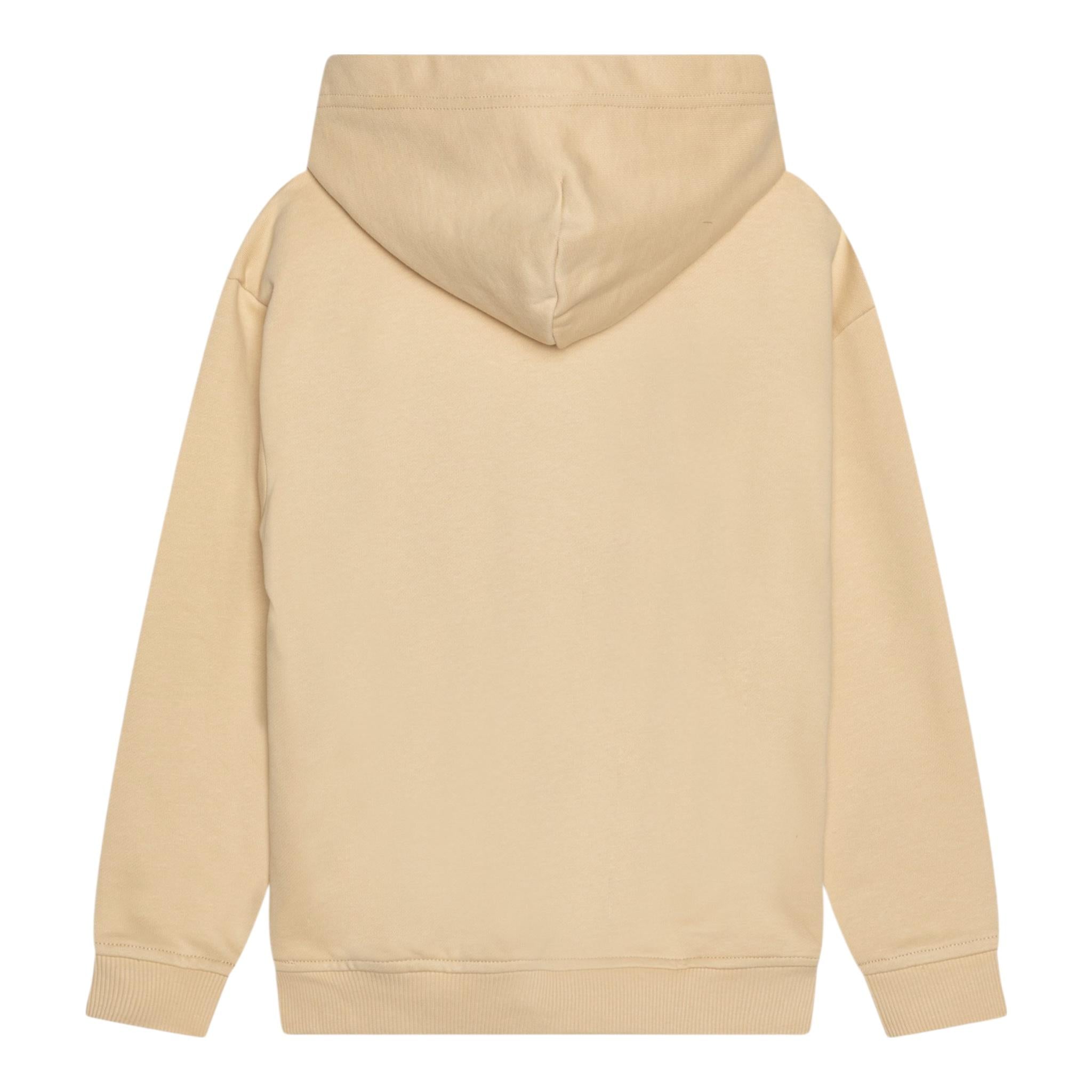 TOMMY HILFIGER felpa chiusa con cappuccio tinta unita con logo Beige per Bambino KB0KB09141 BEIGE TOMMY HILFIGER 