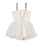 Elisabetta Franchi Abito Tinta Unita con Bretelle Catene per Bambina EFTU63 PANNA ELISABETTA FRANCHI 