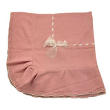 MAC ILUSIO'N coperta tinta unita con fiocco Rosa per Neonata TO84 ROSA MAC ILUSIO'N 