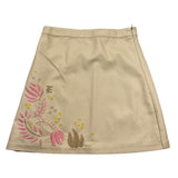 Ermanno Scervino Gonna In Ecopelle Tinta Unita Con Ricami In Contrasto Beige Per Bambina