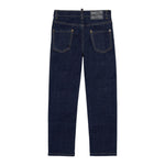 DSQUARED2 jeans tinta unita con cuciture in contrasto Blu per Bambino DQ2252 BLU DSQUARED2 