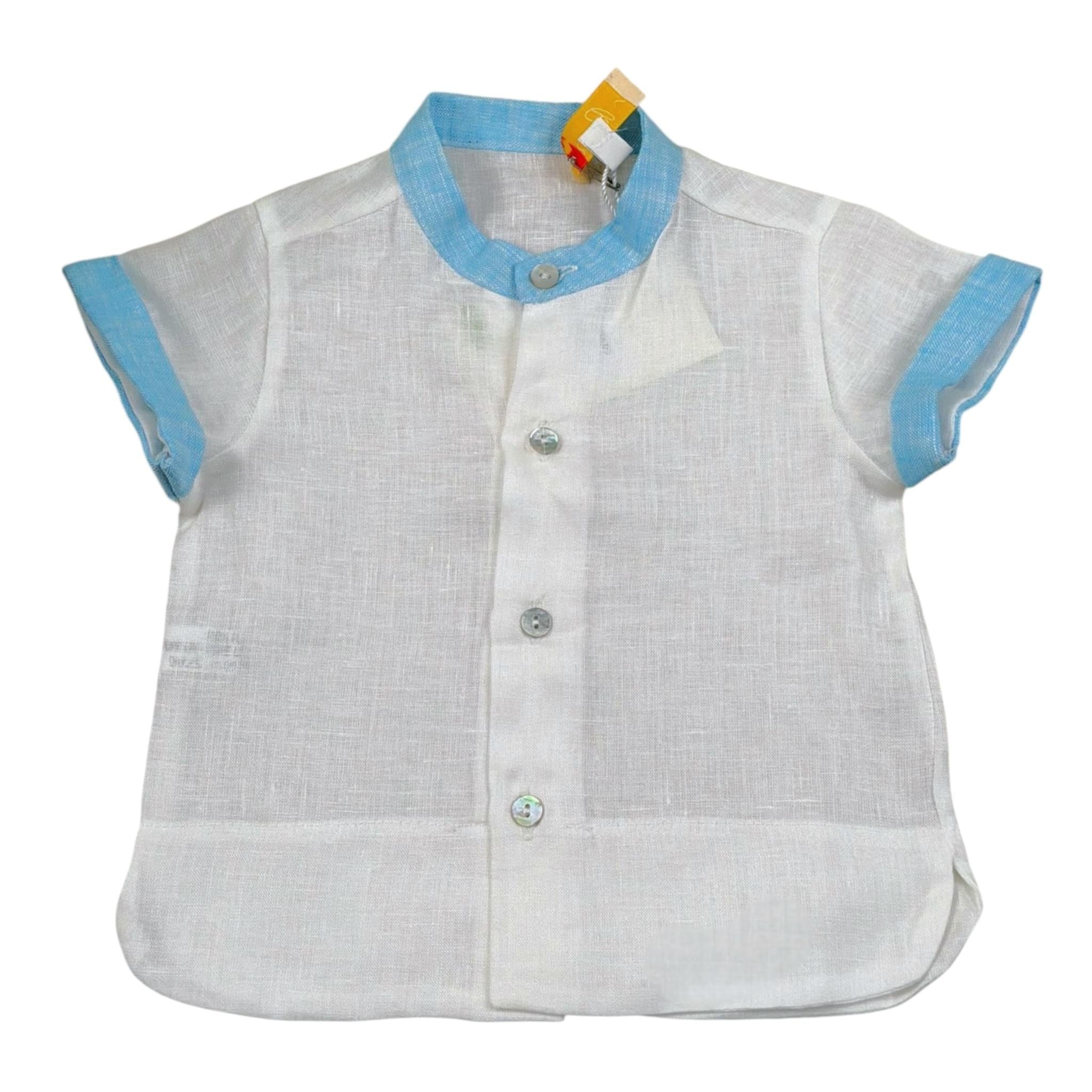 Bear Completo 2 Pezzi Camicia-Salopette Bicolore per Neonato 03 BIANCO BEAR 