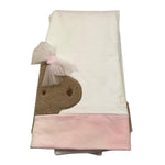 LE BEBE' coperta bicolore con orso Bianco/rosa per Neonata LBG6007 BIANCO/ROSA LE BEBE' 
