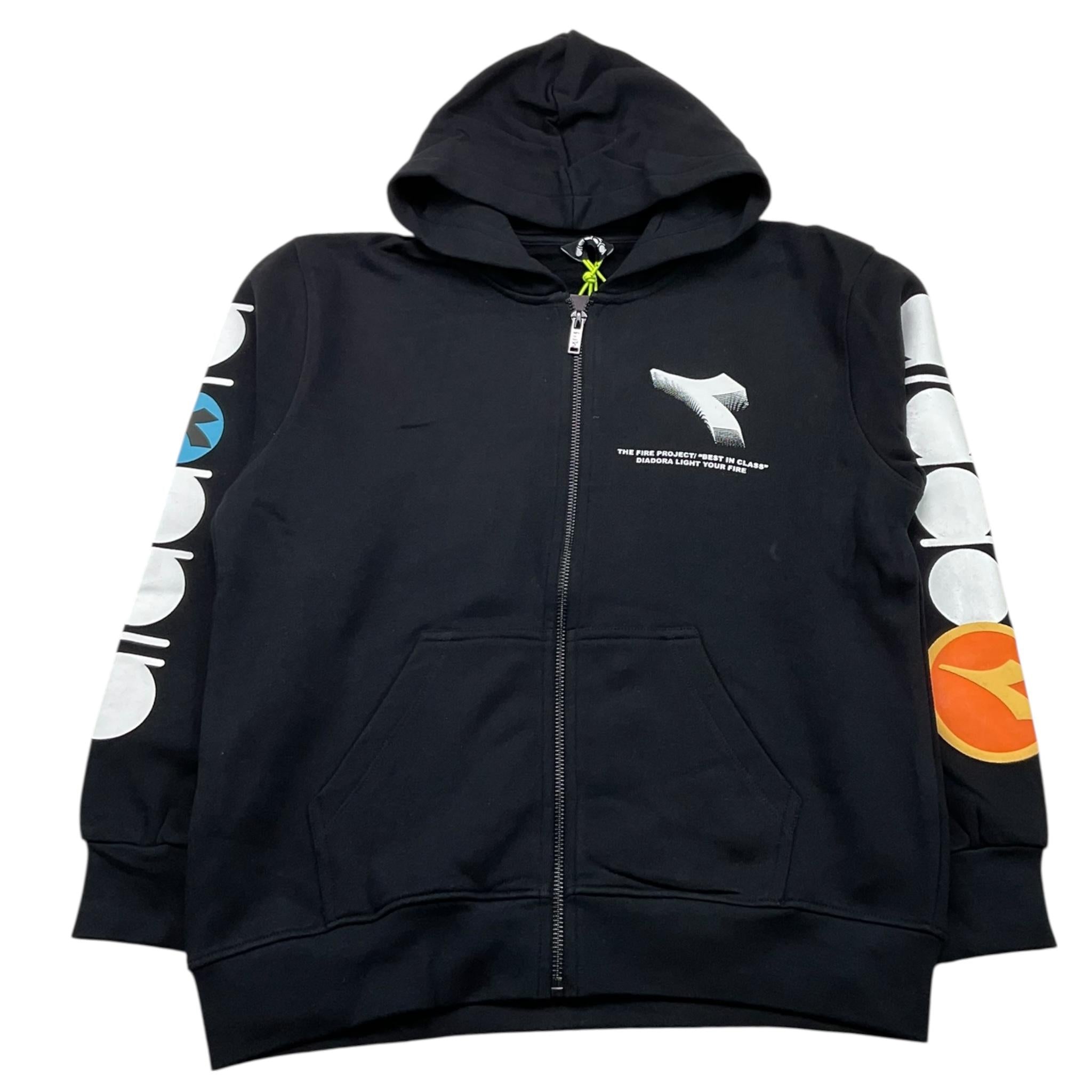 DIADORA felpa con zip e cappuccio tinta unita cn logo Nero per Bambino F4DIJBZH022 NERO DIADORA 