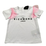 John Richmond T-Shirt Girocollo Tinta Unita con Tulle per Neonata RIP25041TS BIANCO JOHN RICHMOND 