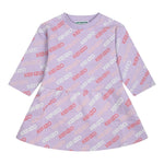 KENZO abito manica lunga tinta unita con stampe logo Lilla per Neonata K60477 LILLA KENZO 