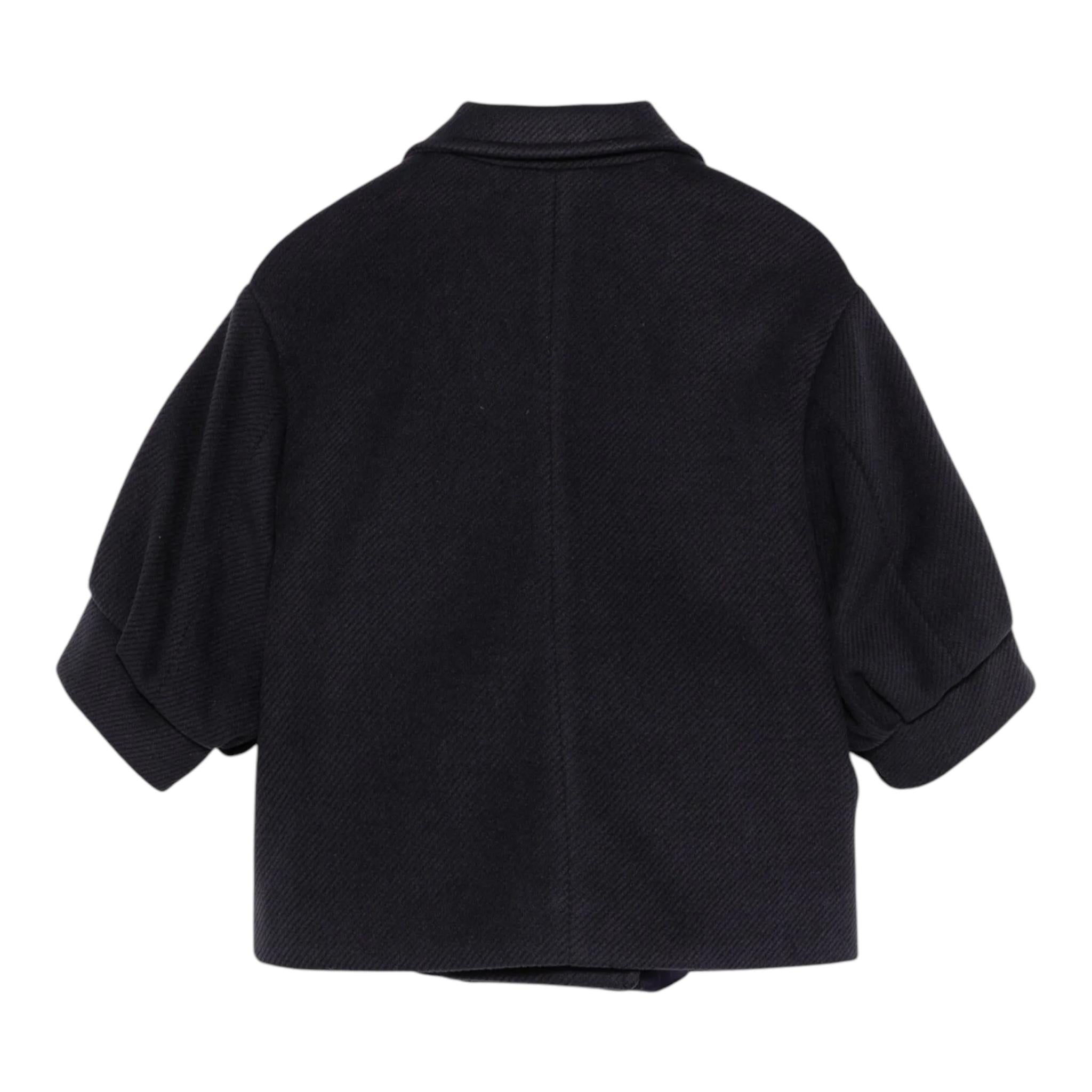 SIMONETTA cappotto tinta unita con maniche a sbuffo Blu per Bambina SV2A10 BLU SIMONETTA 