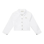 Calvin Klein Giubbino In Denim Tinta Unita con Bottoni per Bambina IG0IG02844 BIANCO CALVIN KLEIN 