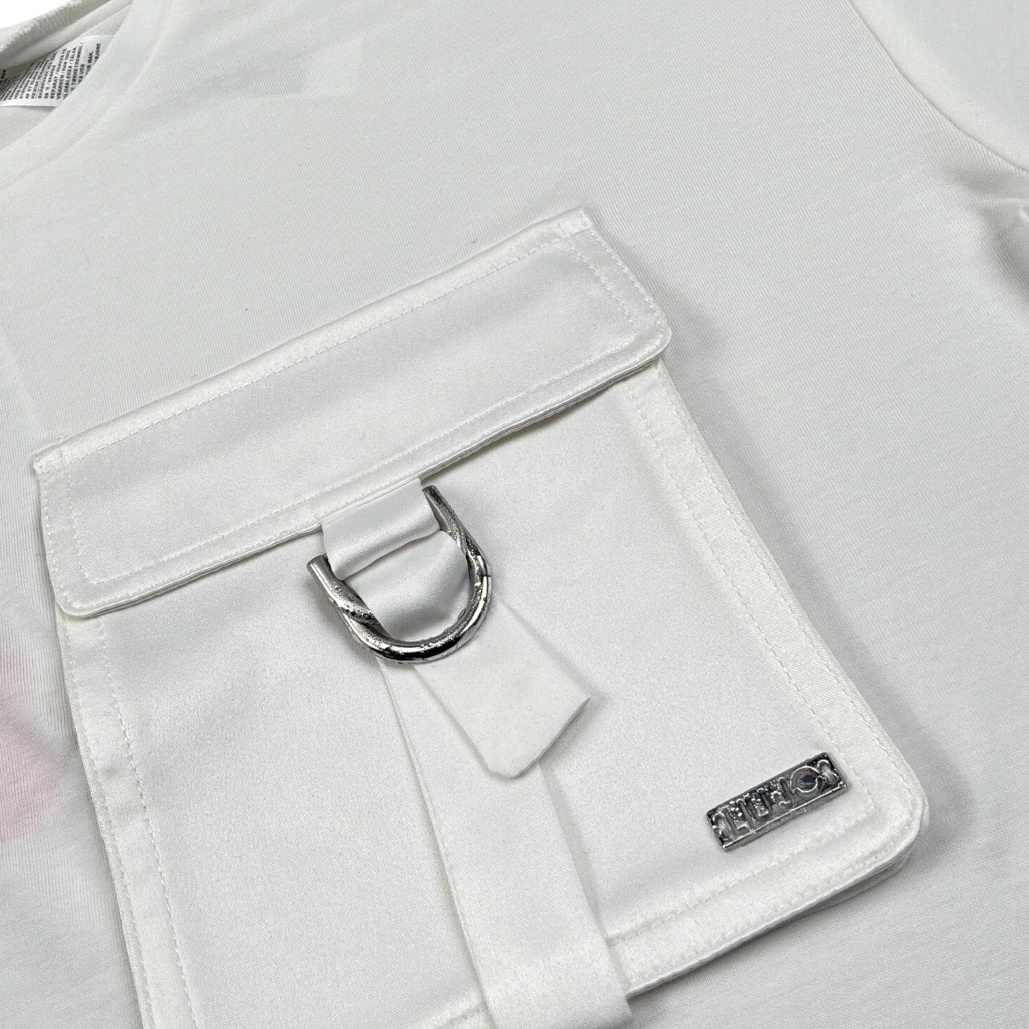 Liu Jo T-Shirt Girocollo tinta unita con Taschino Modello Crop Bianco per Bambina GA5016XXX BIANCO LIU JO 
