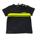 Balmain T-Shirt Tinta Unita Con Stampa Nero Per Neonato