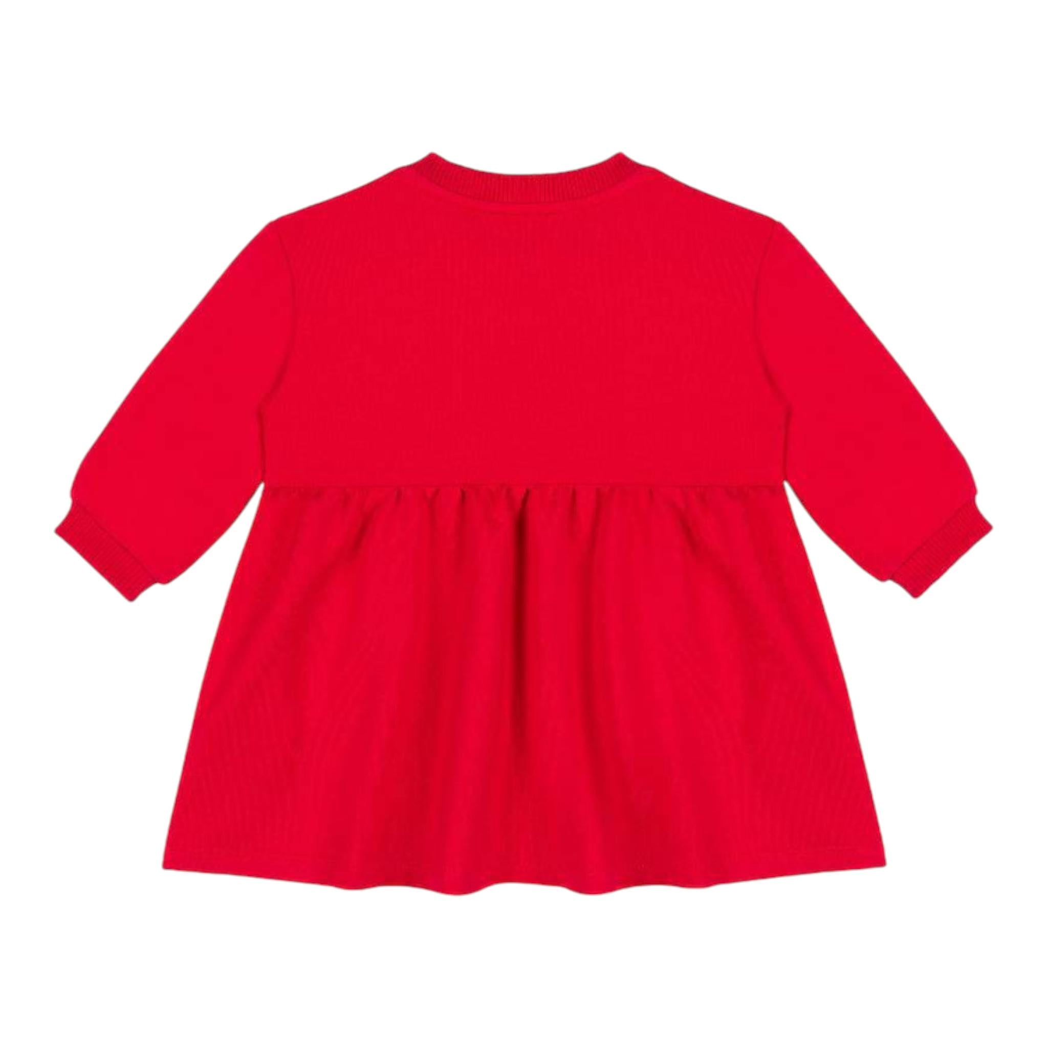 MOSCHINO abito manica lunga tinta unita cn stampa in contrasto Rosso per Neonata MDV0BL ROSSO MOSCHINO 