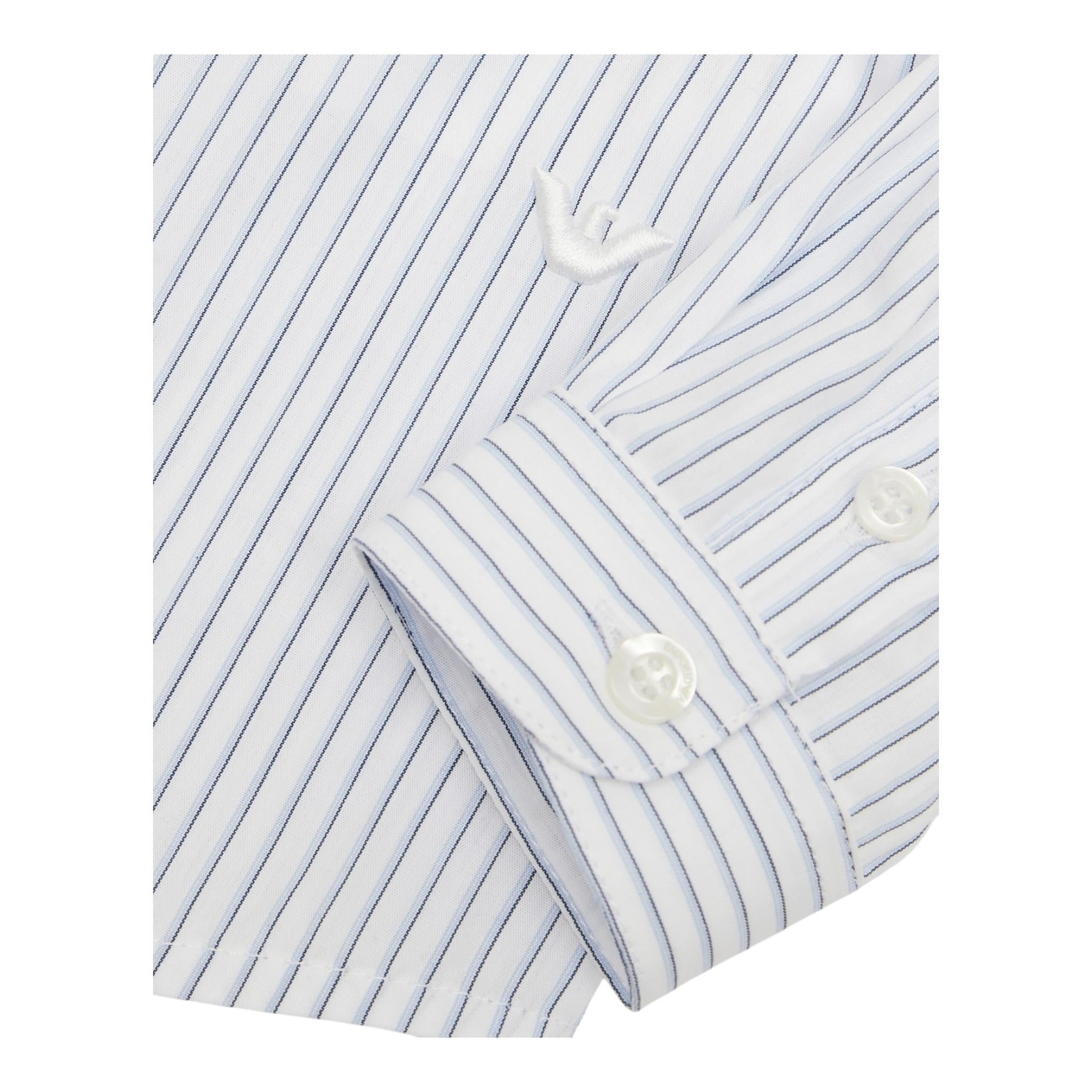 Emporio Armani Camicia Tinta Unita con Manica Lunga Fantasia A Righe per Neonato 6DHCJD BIANCO EMPORIO ARMANI 