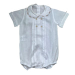 Manuel & Frank Camicia Mezza Manica Tinta Unita Modello Body per Neonato MF3407I BIANCO MANUEL & FRANK 