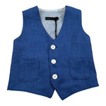 Daniele Alessandrini Gilet Tinta Unita con Bottoni per Bambino 1296B00052 BLU DANIELE ALESSANDRINI 