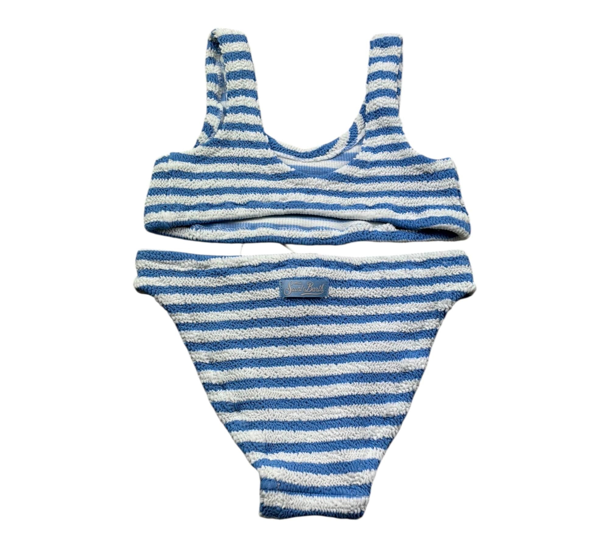 Saint Barth Costume 2 Pezzi Fascia-Mutandina per Bambina BAKERW BIANCO/AZZURRO SAINT BARTH 