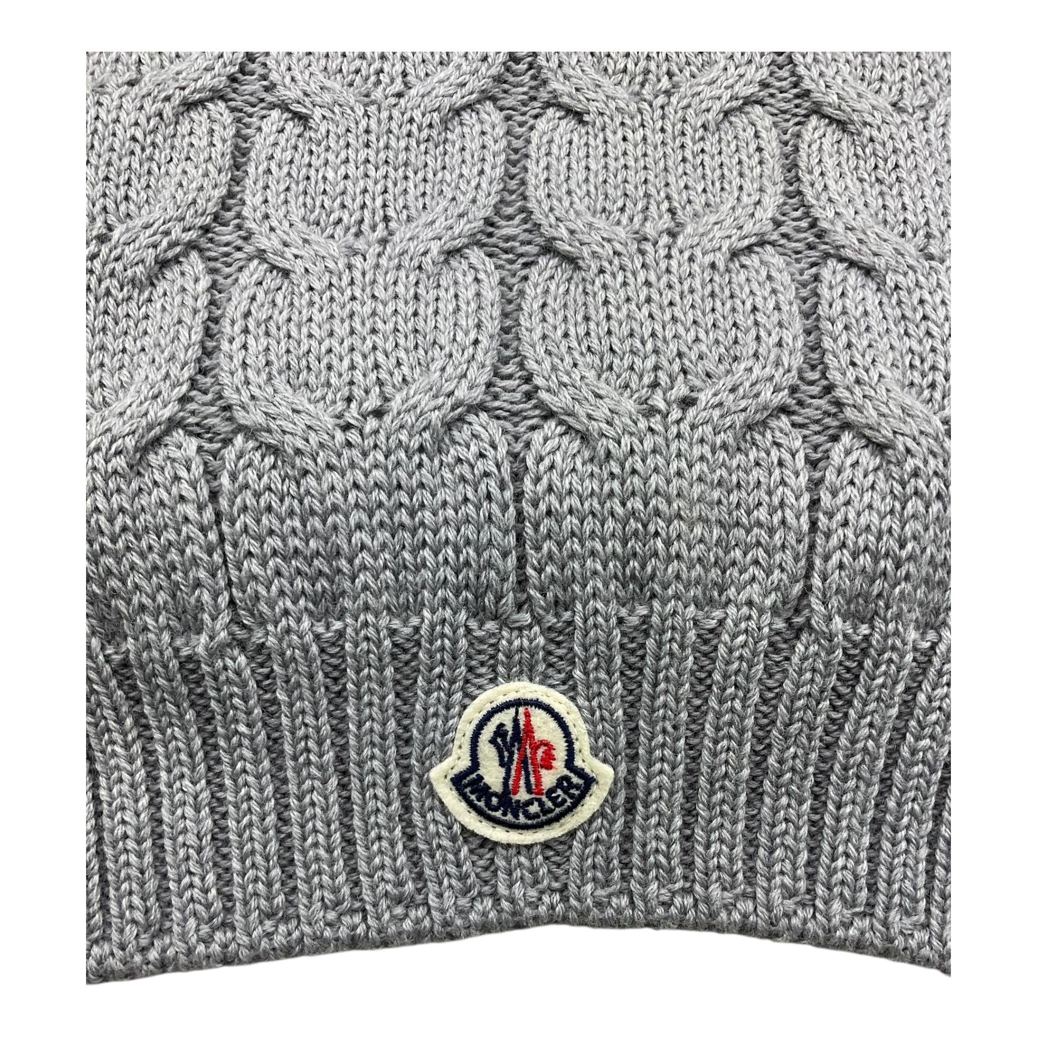 MONCLER sciarpa tinta unita cn logo Grigio per Bambino 3C7002004 GRIGIO MONCLER 