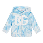 DOLCE & GABBANA felpa con zip e cappuccio stampa fantasia Azzurro per Neonato L1JWGB AZZURRO DOLCE & GABBANA 