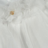 Le Bebe' Abito Cerimonia tinta unita con Tulle Bianco per Neonata LBG5201 BIANCO LE BEBE' 