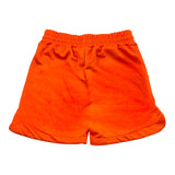 Starter Bermuda In Tuta Tinta Unita Con Stampa E Elastico In Vita Arancione Per Bambino
