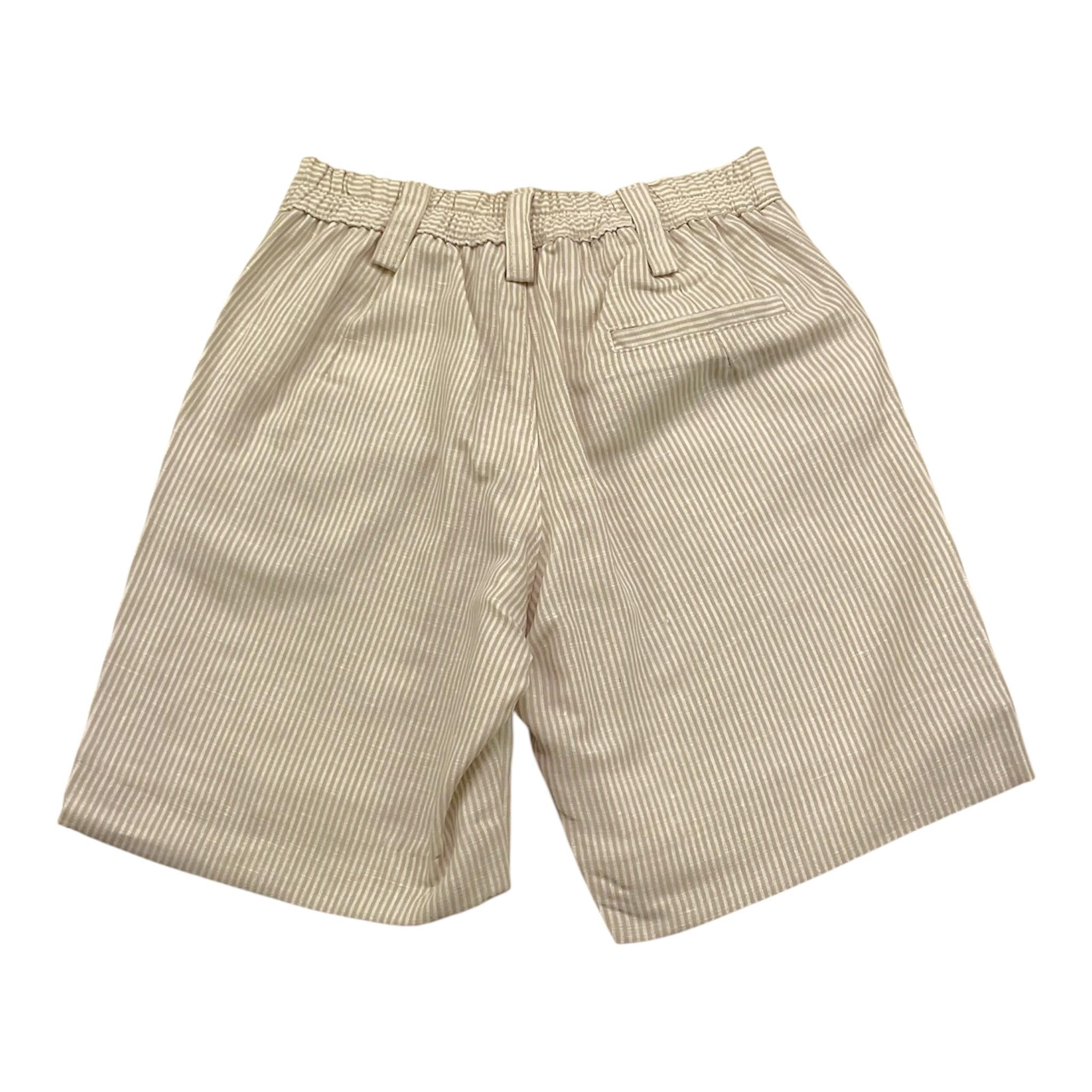 Amaya Bermuda Tinta Unita con Fantasia A Righe per Bambino 593520 BIANCO AMAYA 