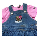 Moschino Completo 2 Pezzi Salopette-T-Shirts per Neonata MDG01Q ROSA MOSCHINO 