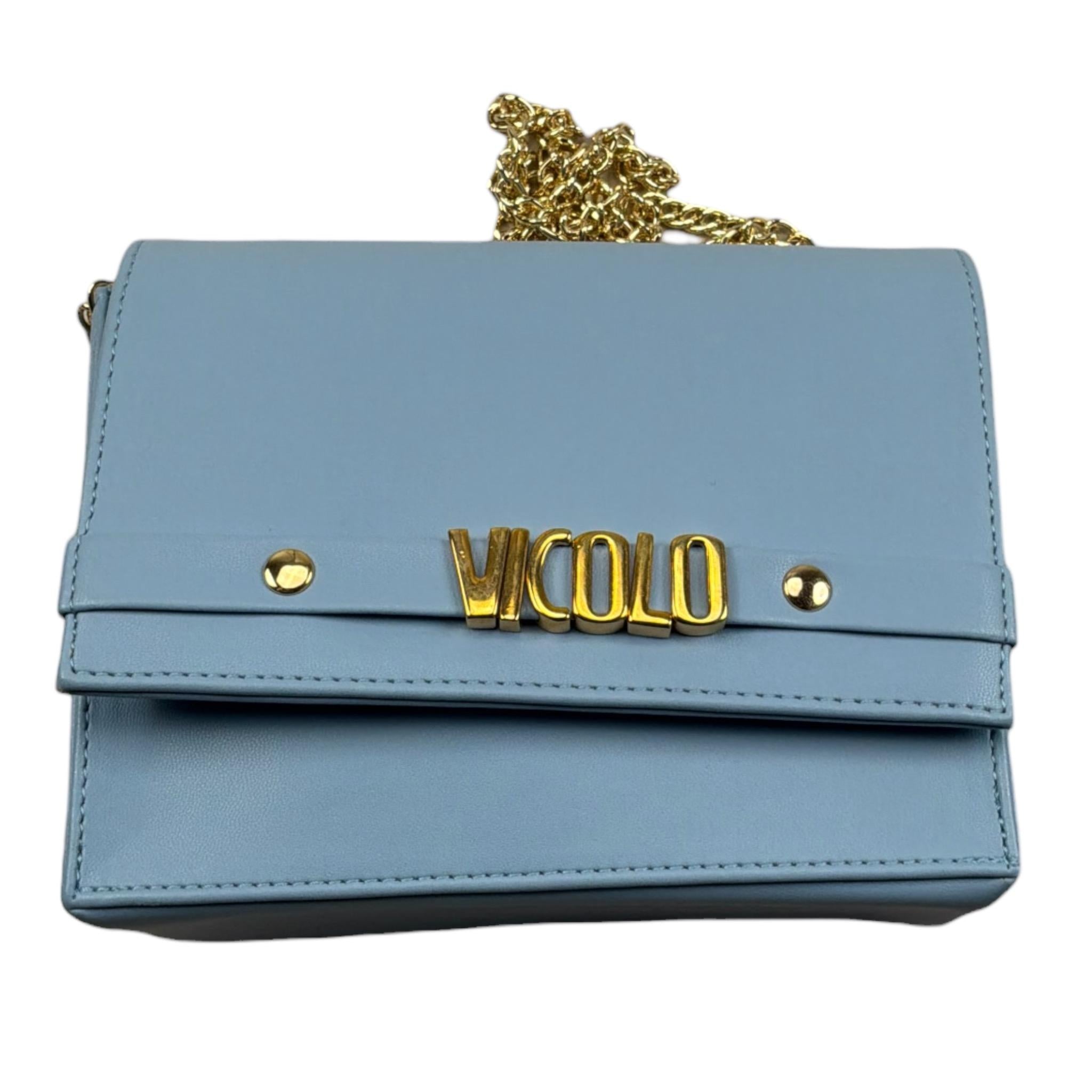 Vicolo Borsa Tinta Unita con Logo E Tracolla per Bambina BRSV AZZURRO VICOLO 