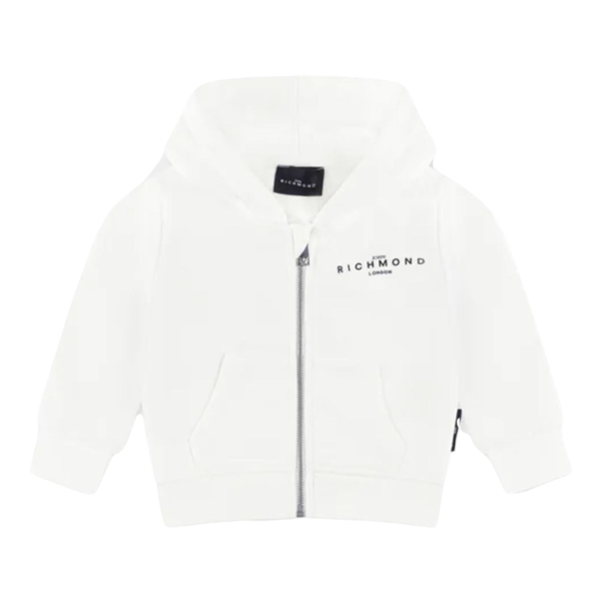 John Richmond Felpa con Zip E Cappuccio Tinta Unita per Neonato RIP25015FE BIANCO JOHN RICHMOND 