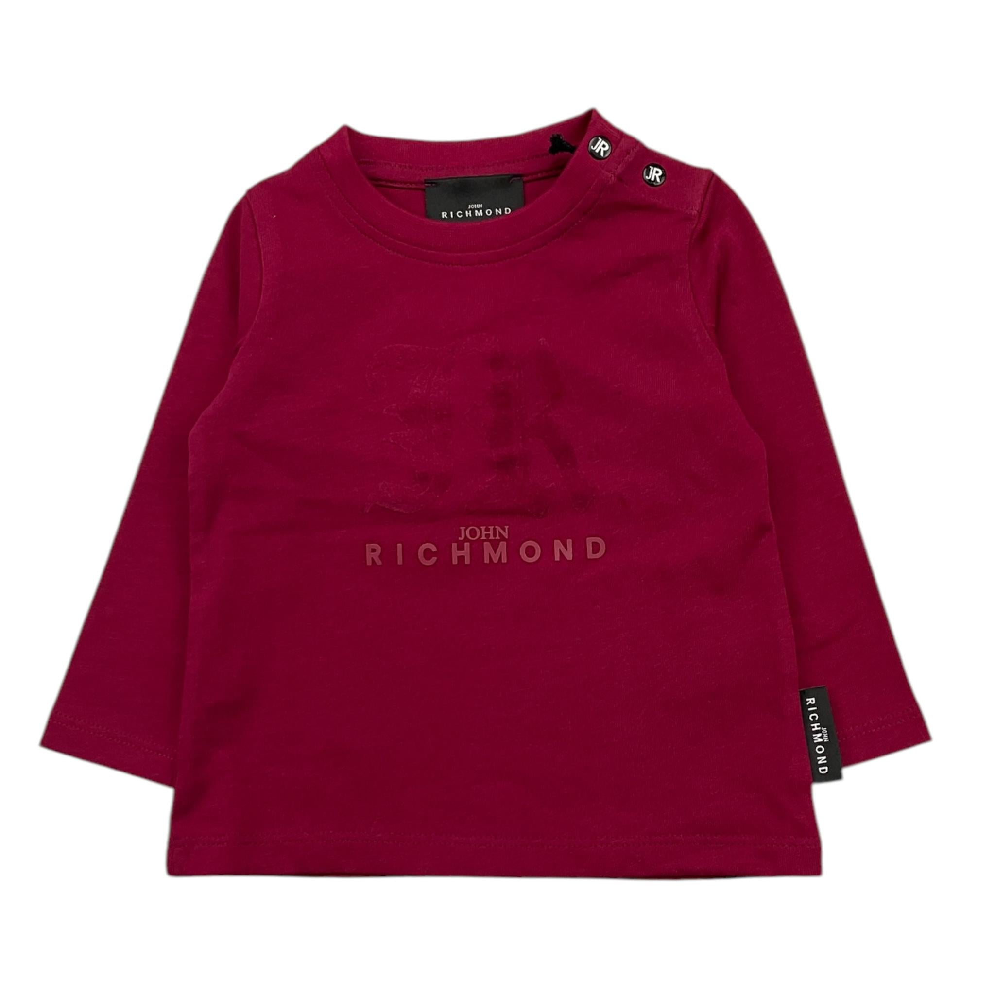 JOHN RICHMOND shirt girocollo tinta unita con stampa Bordeaux per Neonata RIA25015TS BORDEAUX JOHN RICHMOND 