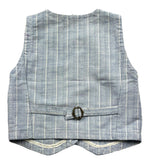Zhoe & Tobiah Gilet Tinta Unita Con Fantasia A Righe Azzurro Per Bambino
