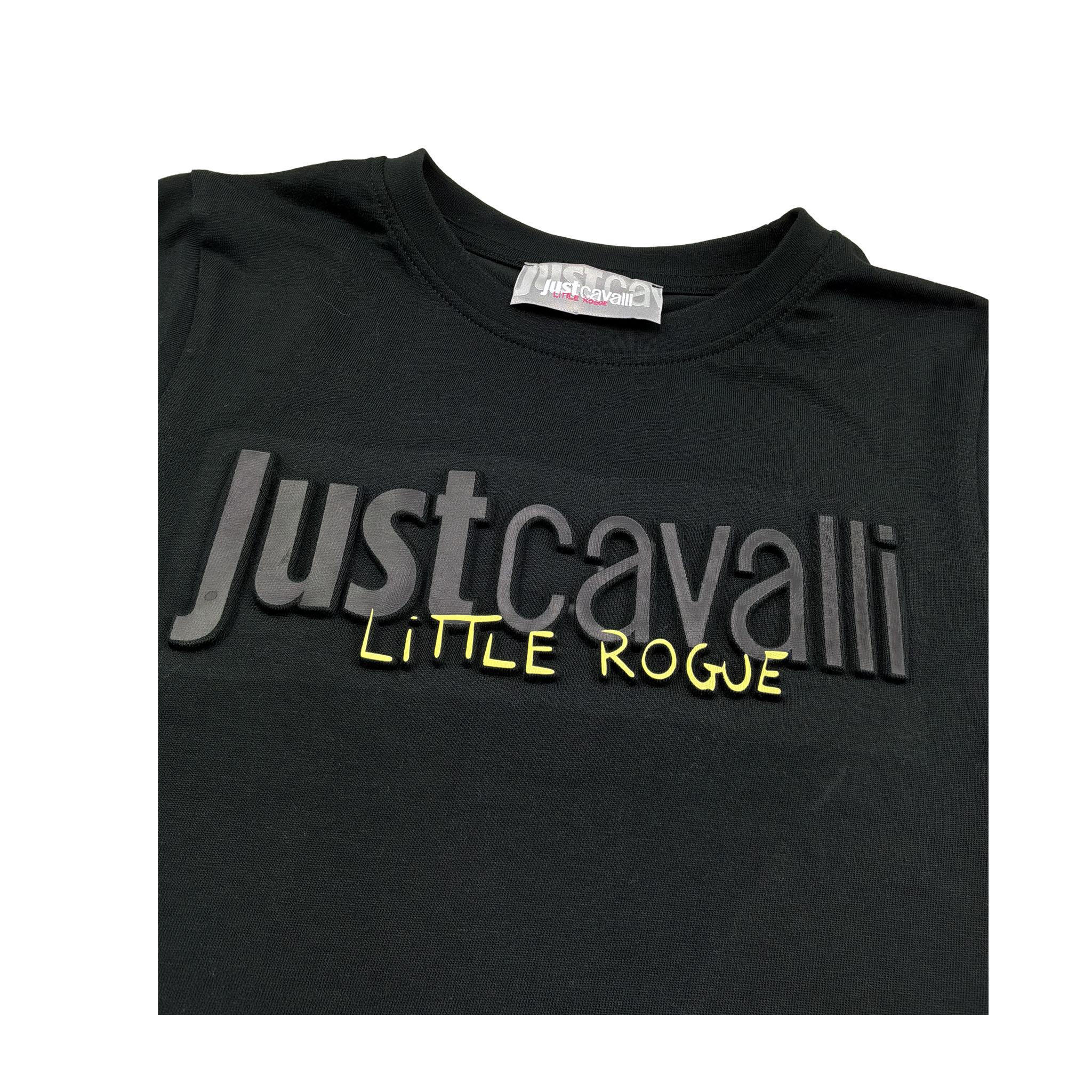 Just Cavalli T-Shirt Girocollo Tinta Unita con Stampa per Bambino JGP26014TS NERO JUST CAVALLI 