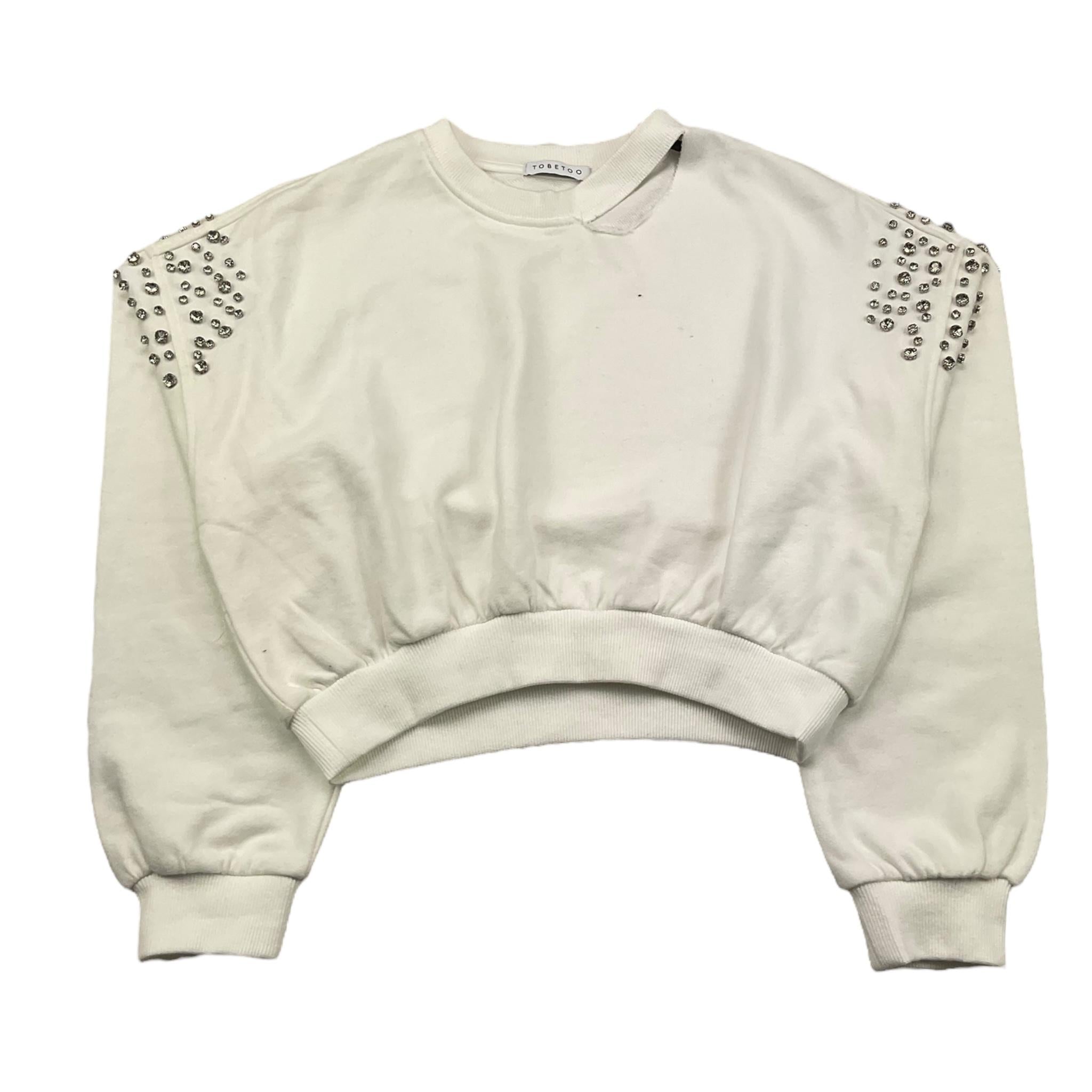 TO be too felpa chiusa girocollo tinta unita con strass Bianco per Bambina TFJF24W432 BIANCO TO be too 