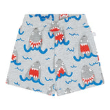 Stella Mccartney Bermuda In Felpa Tinta Unita Con Stampe Squali Grigio Per Neonato