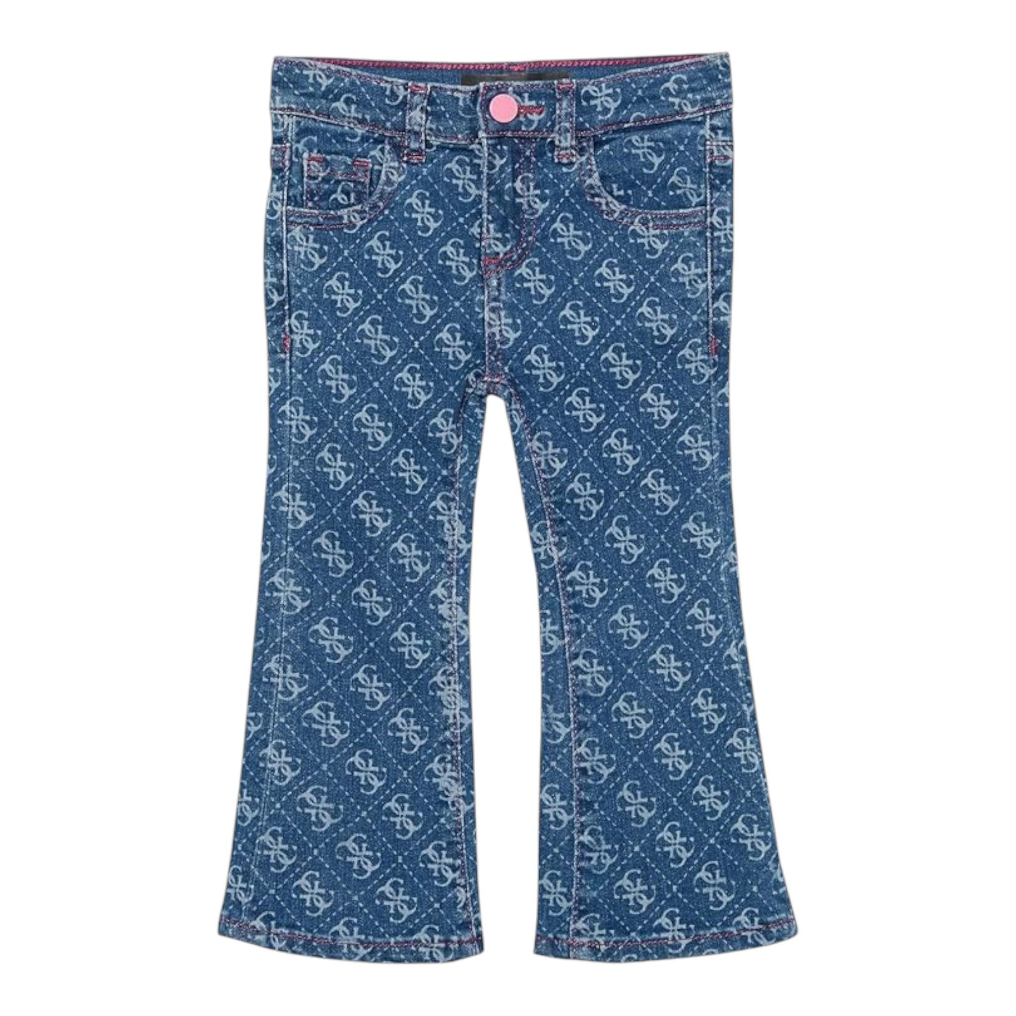 Guess Jeans Tinta Unita con Stampa per Neonata K3BA03D4CA0 BLU GUESS 