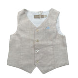 La Stupenderia Gilet Tinta Unita con Bottoni per Bambino CJGL91 BEIGE LA STUPENDERIA 