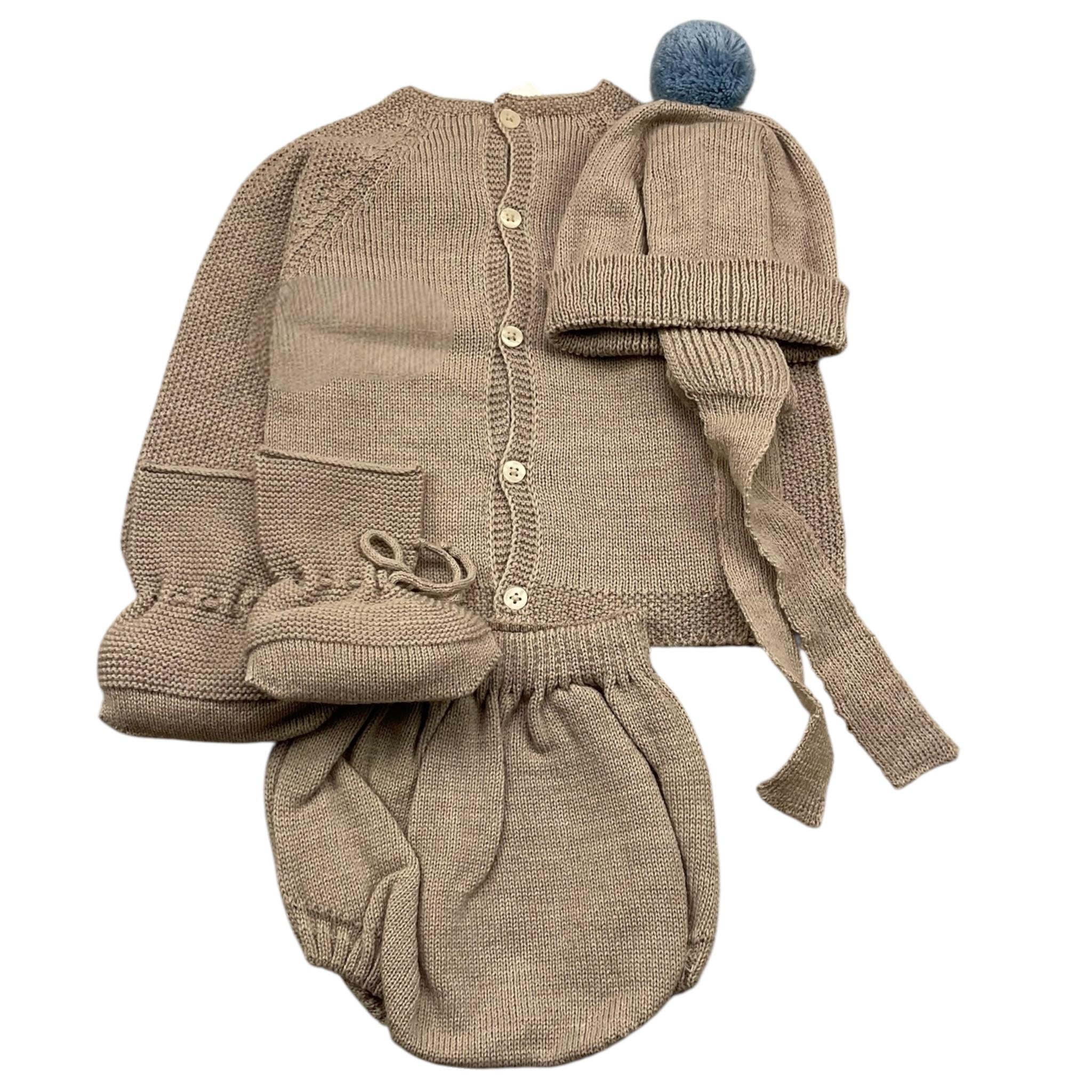 MAC ILUSIO'N completo 3 pezzi maglia-cappello-culotte Beige per Neonato 9425X BEIGE MAC ILUSIO'N 
