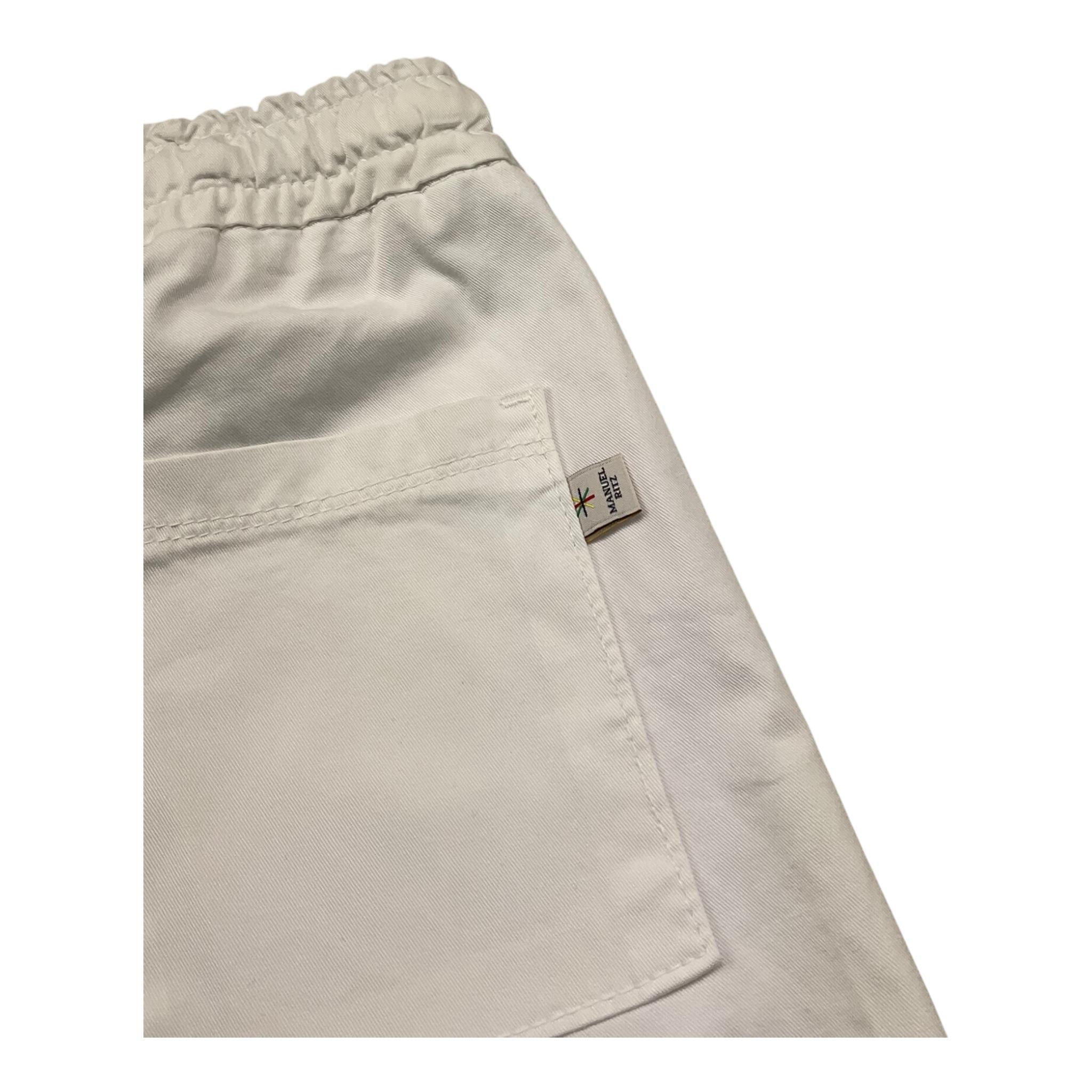 Manuel Ritz Bermuda Tinta Unita con Elastico In Vita per Bambino MR3009 BIANCO MANUEL RITZ 