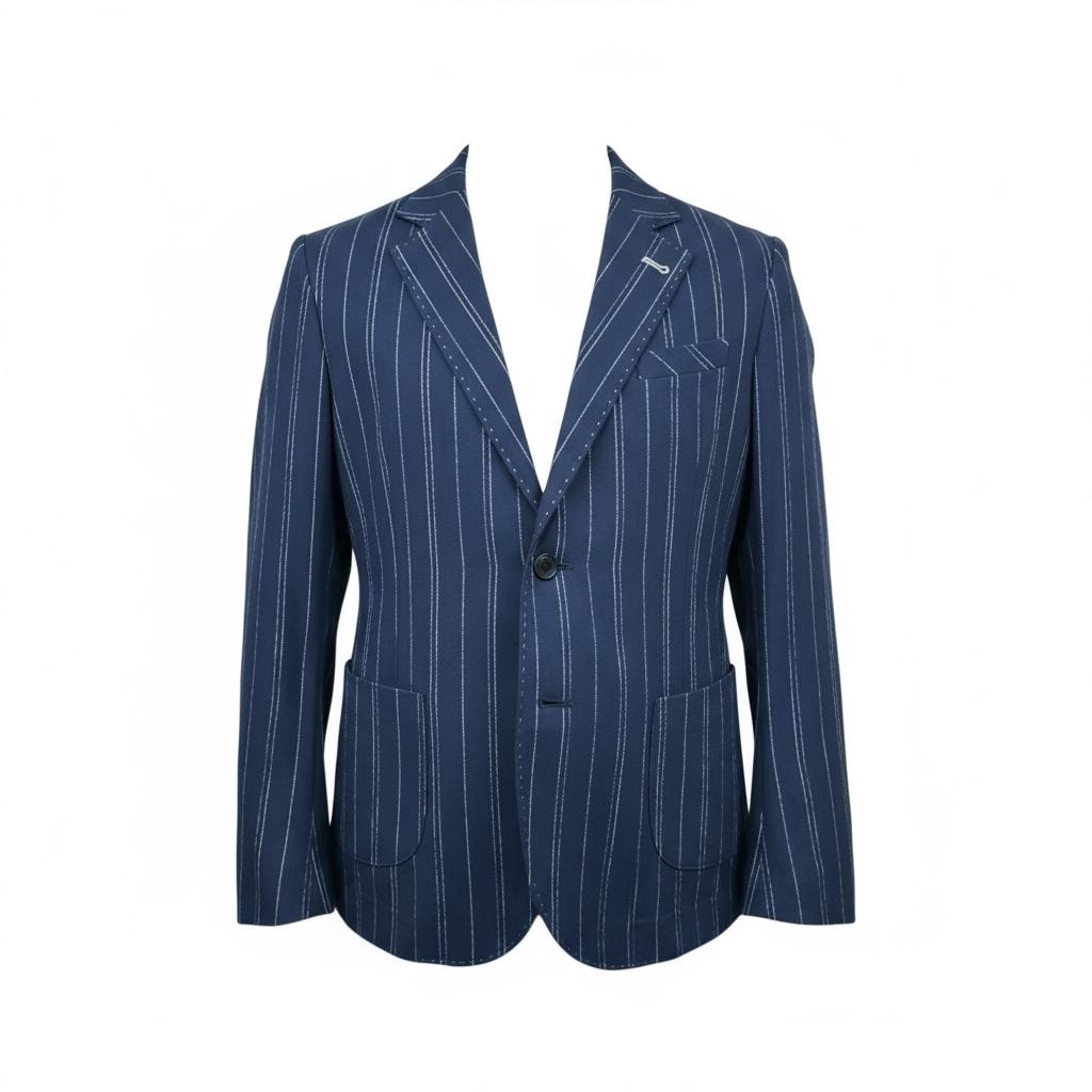 Manuel & Frank Giacca Tinta Unita con Fantasia A Righe per Bambino MF6265R BLU MANUEL & FRANK 