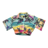 F**K Camicia Mezza Manica Modello Crop Con Fantasia Multicolor Per Bambina