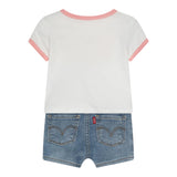 Levi'S Completo 2 Pezzi T-Shirt-Short Bianco Per Neonata