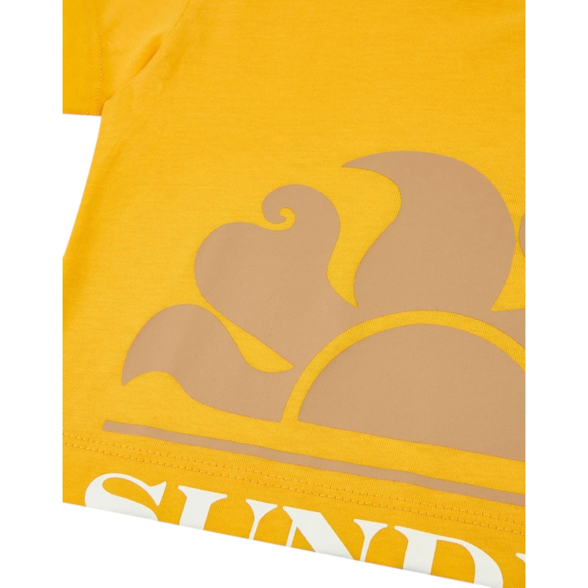 Sundek T-Shirt Girocollo Tinta Unita con Stampa per Bambina G740TWJS000 SENAPE SUNDEK 