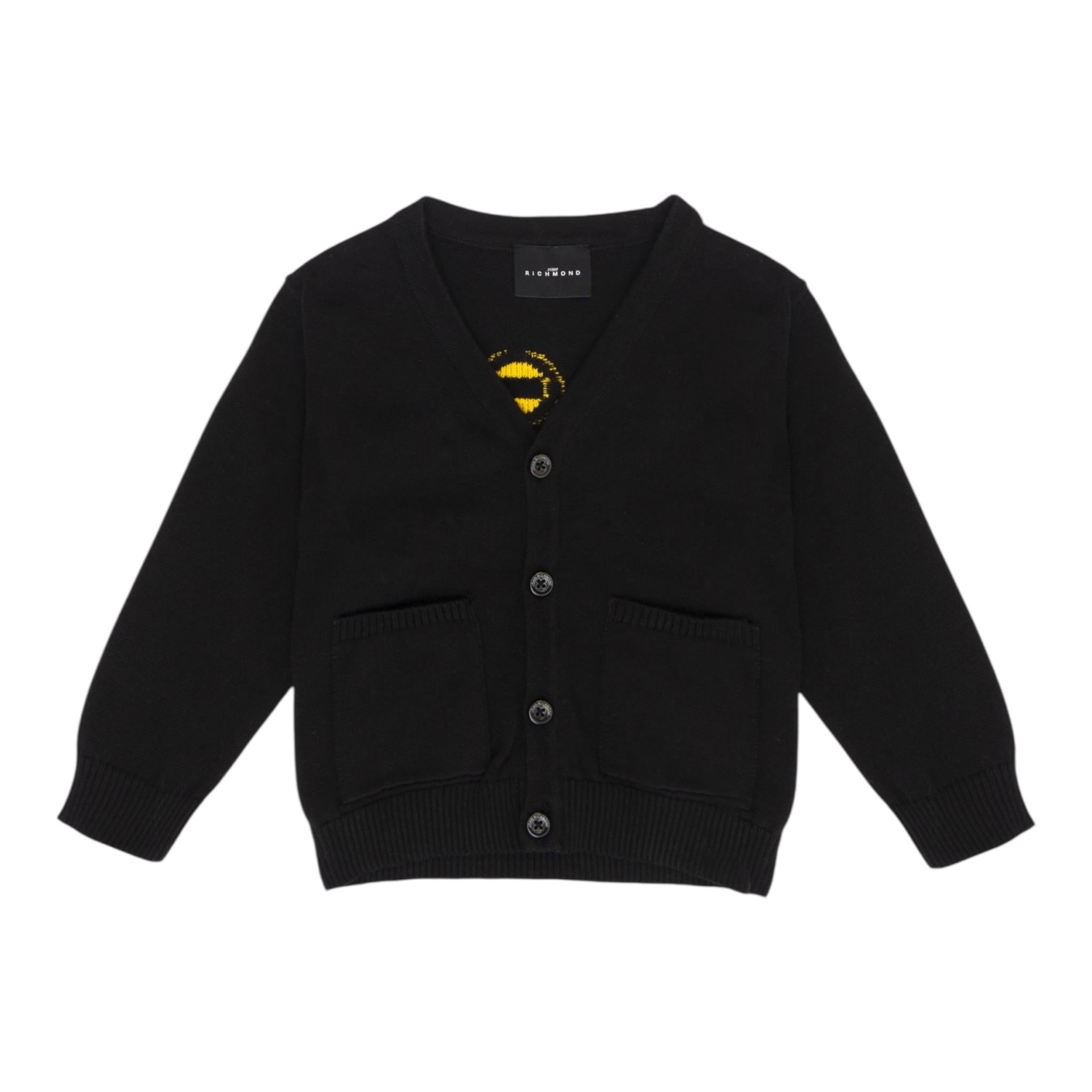 John Richmond Cardigan Tinta Unita con Logo per Neonato RIA24080CD NERO JOHN RICHMOND 