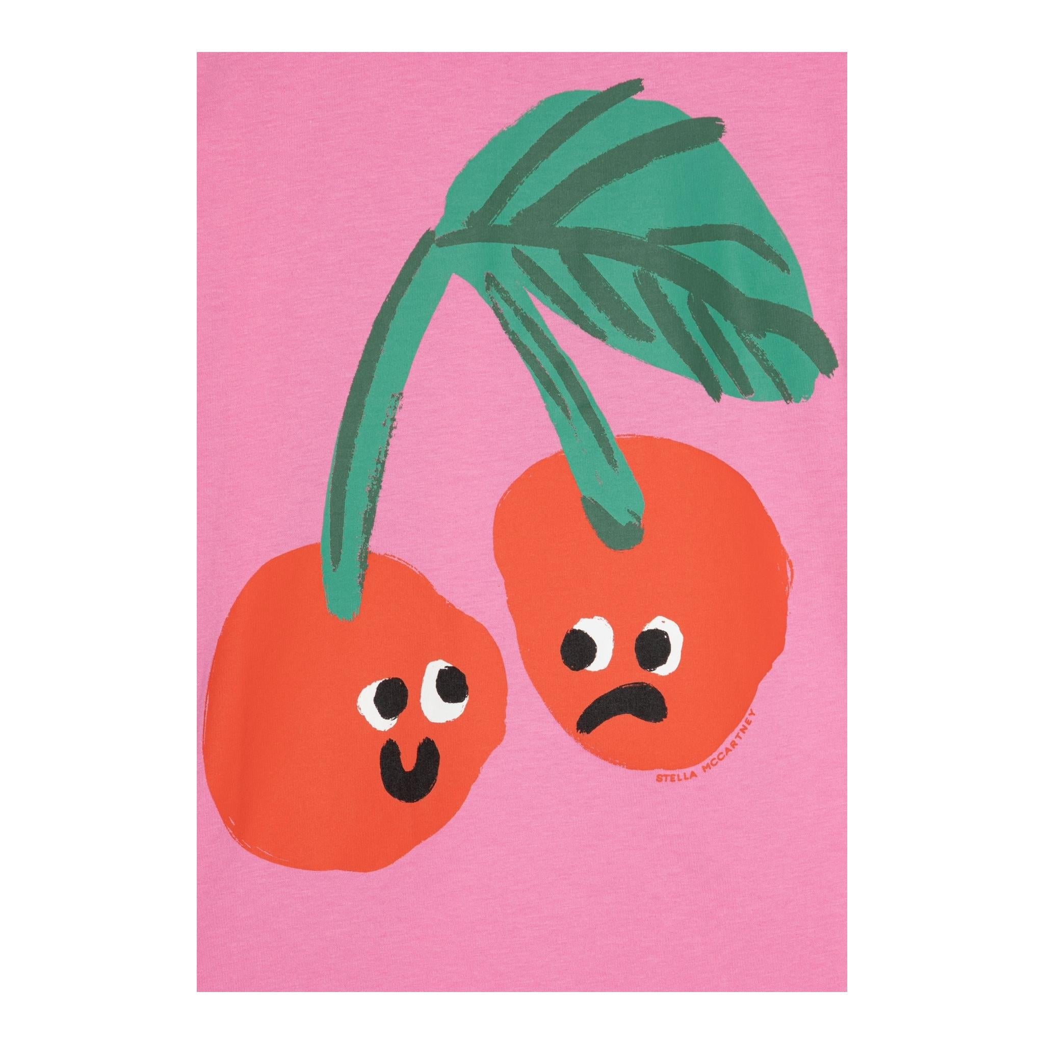 Stella Mccartney T-Shirt Girocollo Tinta Unita con Stampa per Bambina TW8A81 ROSA STELLA McCARTNEY 