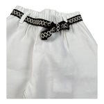 Please Pantalone Tinta Unita Modello Palazzo per Neonata PE66130G7N BIANCO PLEASE 