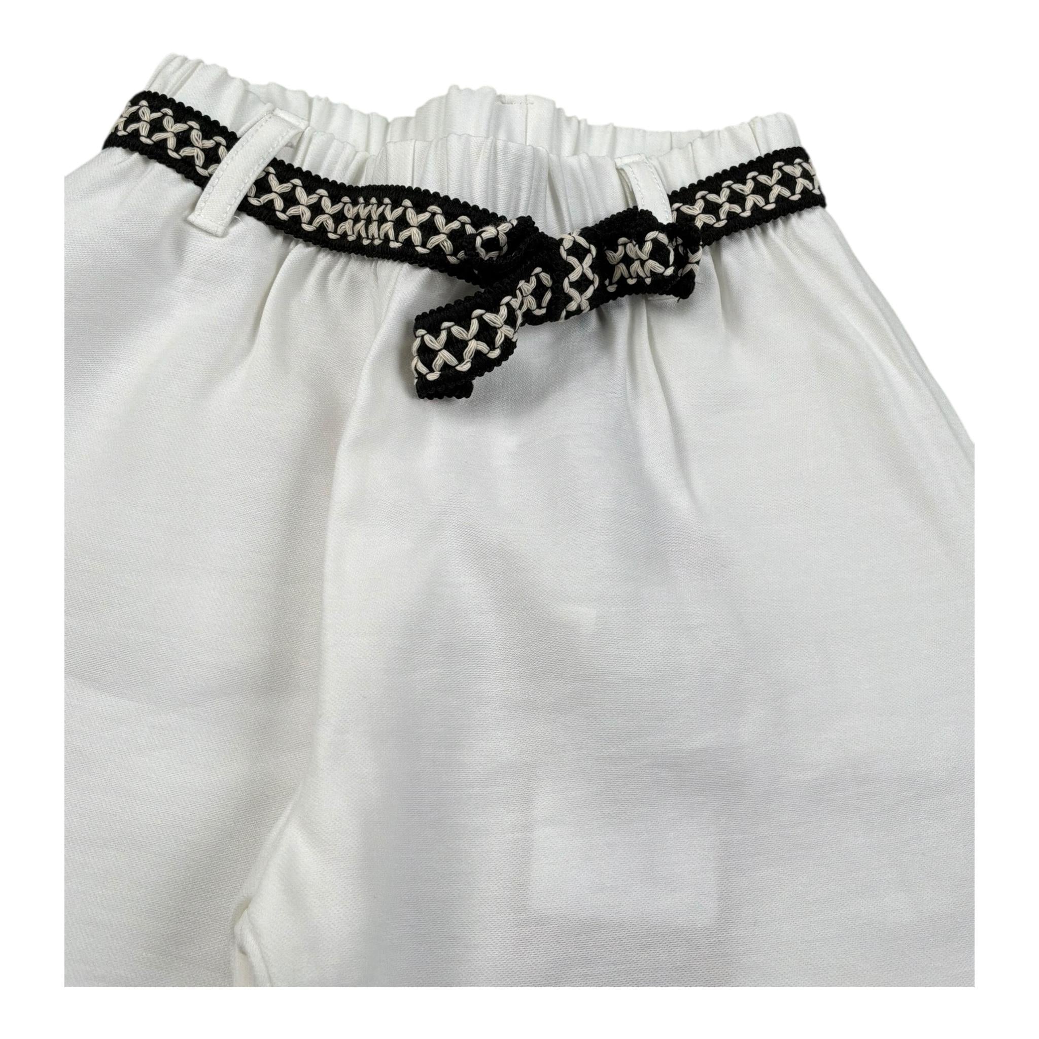 Please Pantalone Tinta Unita Modello Palazzo per Neonata PE66130G7N BIANCO PLEASE 