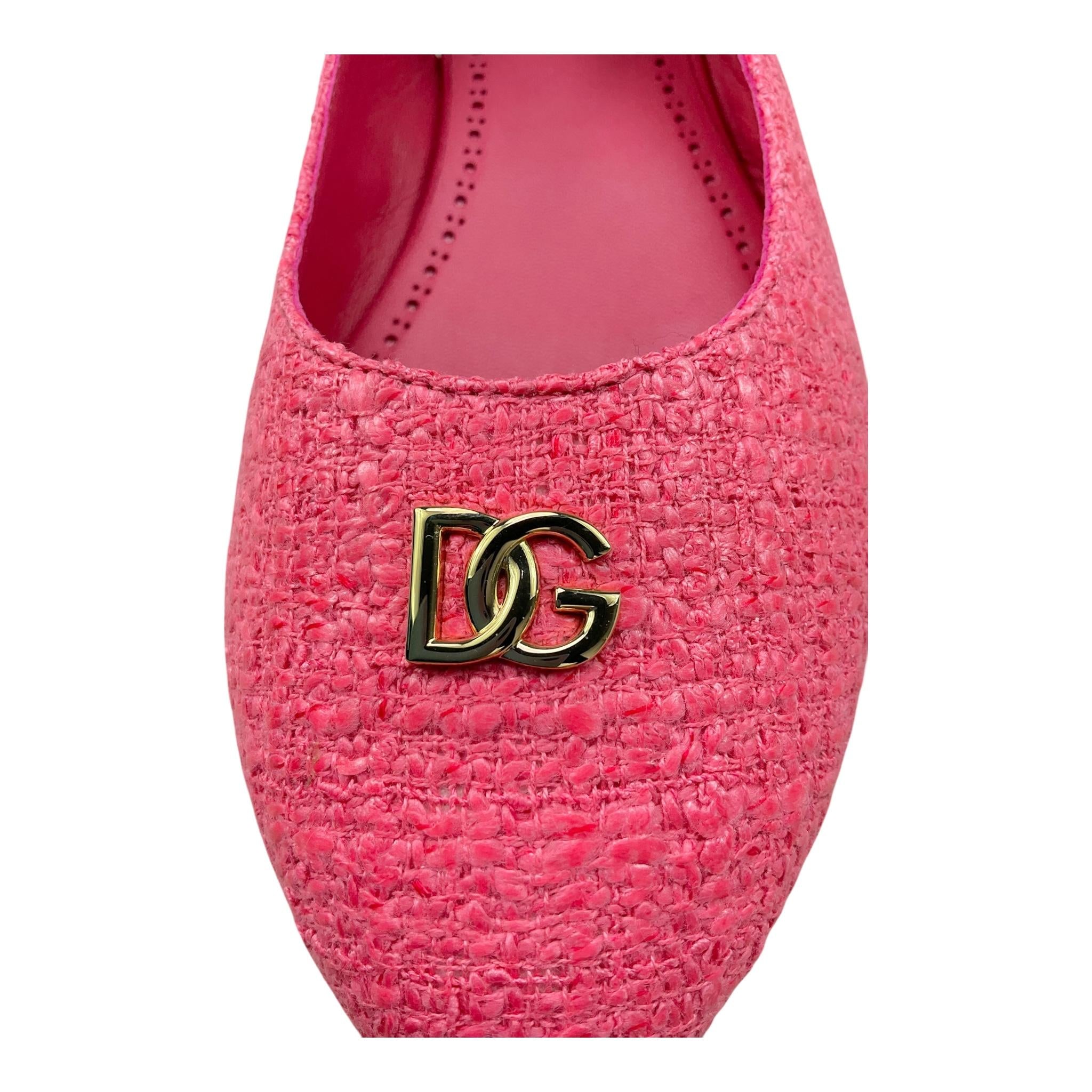 Dolce & Gabbana Ballerina Tinta Unita con Logo per Bambina D11155 ROSA DOLCE & GABBANA 