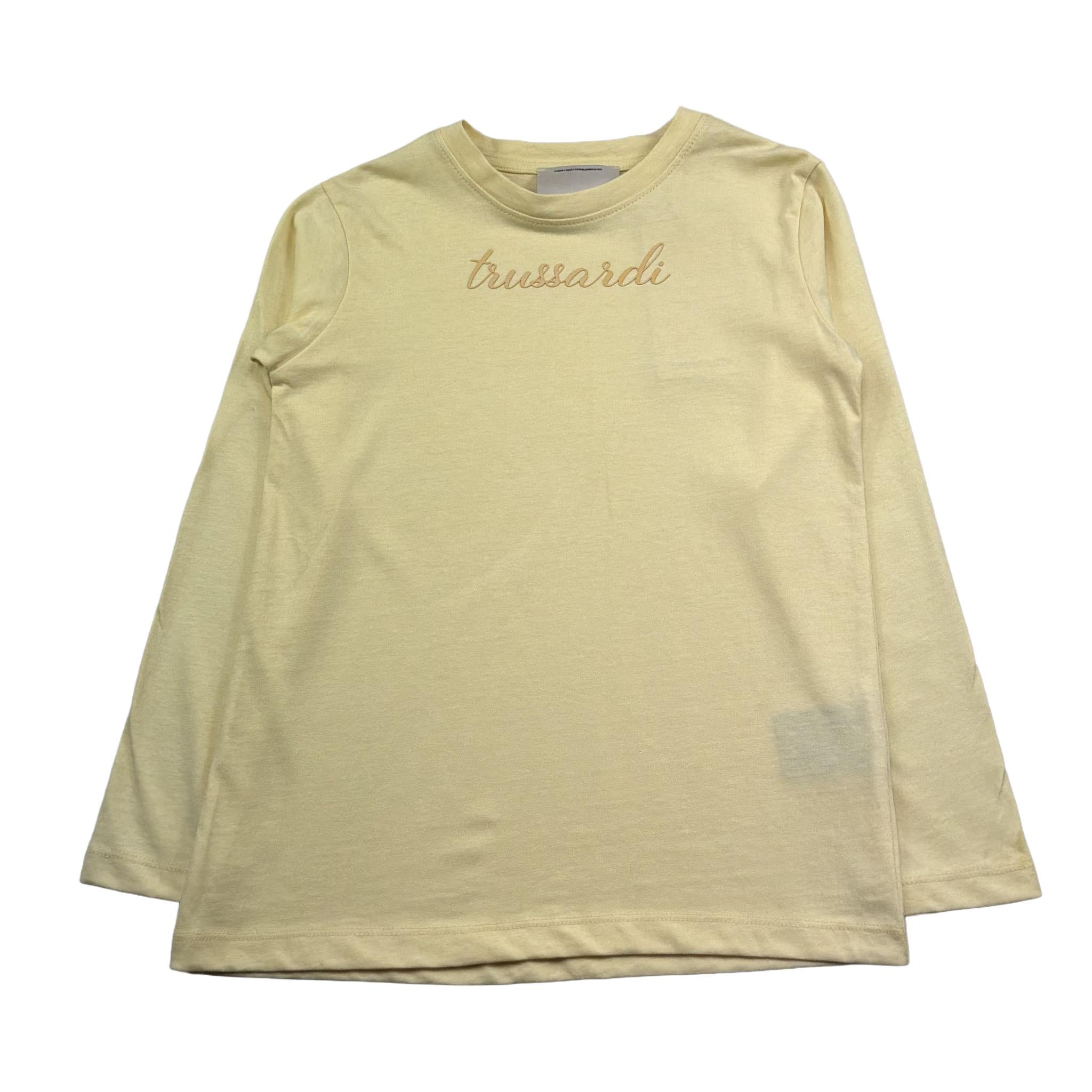 Trussardi Shirt Girocollo Tinta Unita con Logo per Bambina TGP26013TS GIALLO TRUSSARDI 