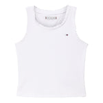 Tommy Hilfiger Canotta Tinta Unita con Ricami per Bambina KG0KG08588X BIANCO TOMMY HILFIGER 