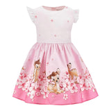 Monnalisa Abito Mezza Manica Tinta Unita con Stampe per Bambina 11E912X ROSA MONNALISA 