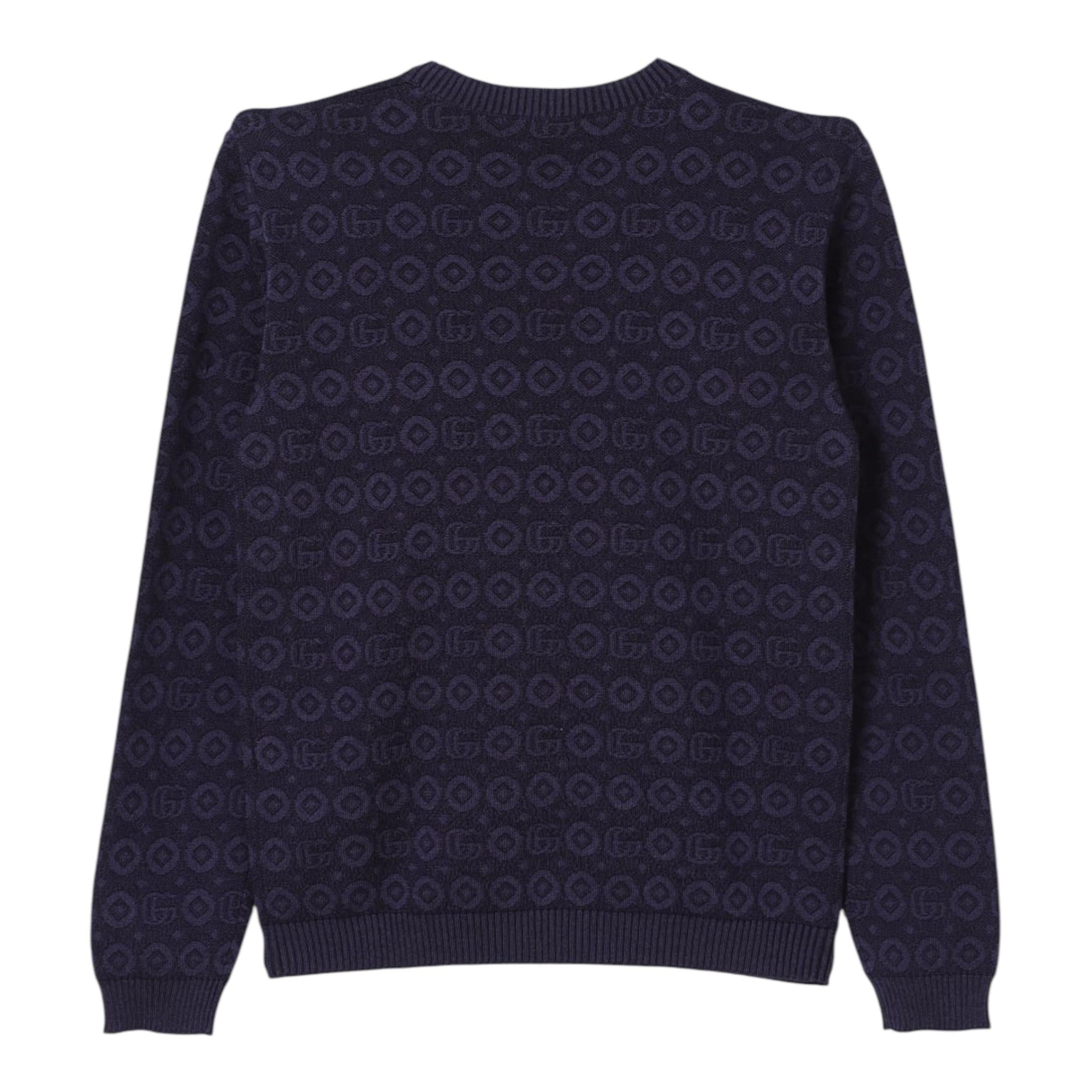 GUCCI maglia girocollo tinta unita con loghi Blu per Bambino 785472 BLU GUCCI 